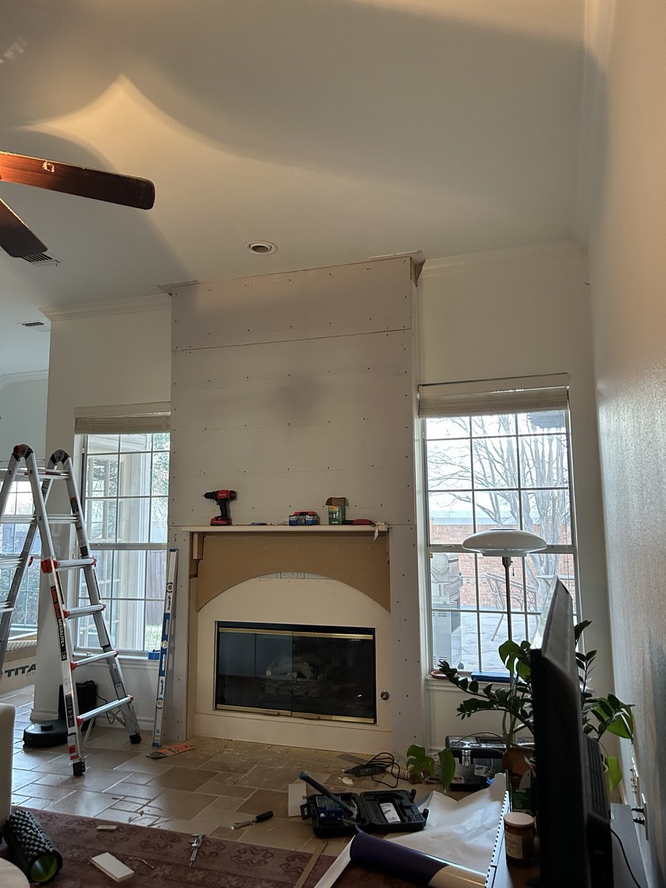 Drywall panels installed
