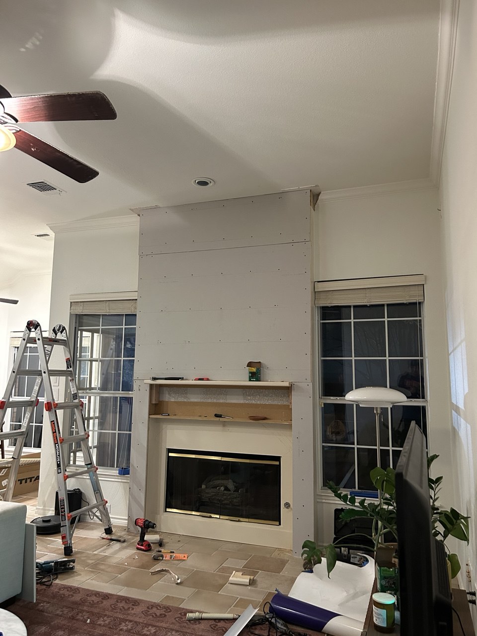 Drywall with high ceilings
